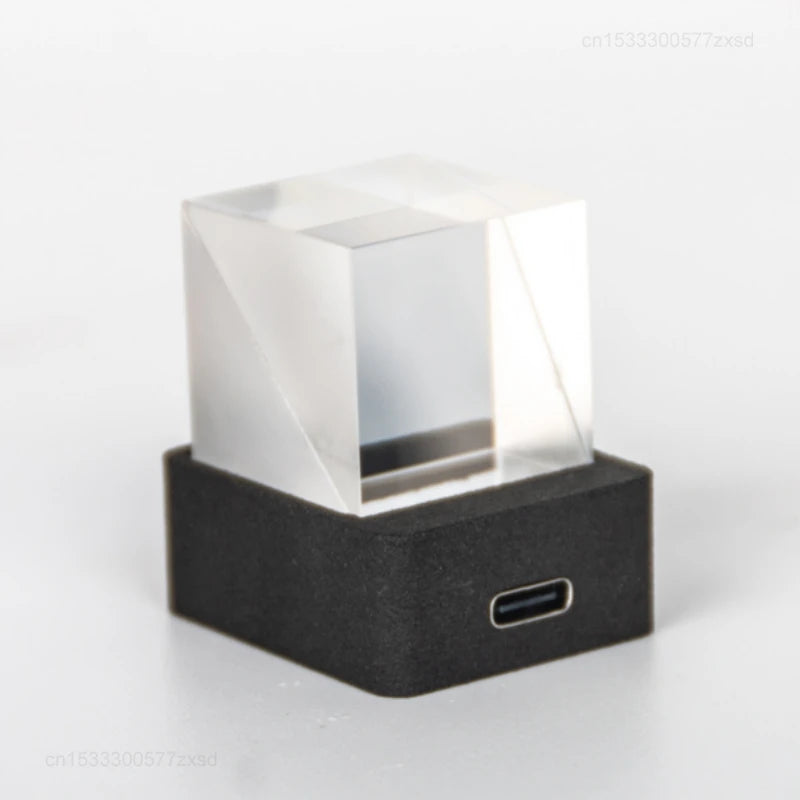 GeekMagic GIFTV Pantalla de fotos de cubo de cristal, estación meteorológica inteligente de escritorio holográfica, reloj Digital con álbum de animaciones GIF