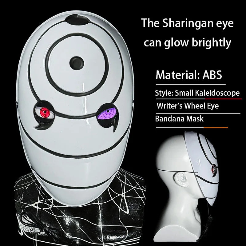 Glowing Naruto Mask Uchiha Bandai Spot Fei Sharingan White Mask Full Face Role Play Cos