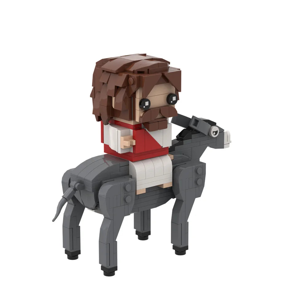 Gobricks MOC Christendom God Herder Jezus Bricks Kruisiging van Jezus Rode de ezel in Jeruzalem Bouwstenen Speelgoed Cadeau