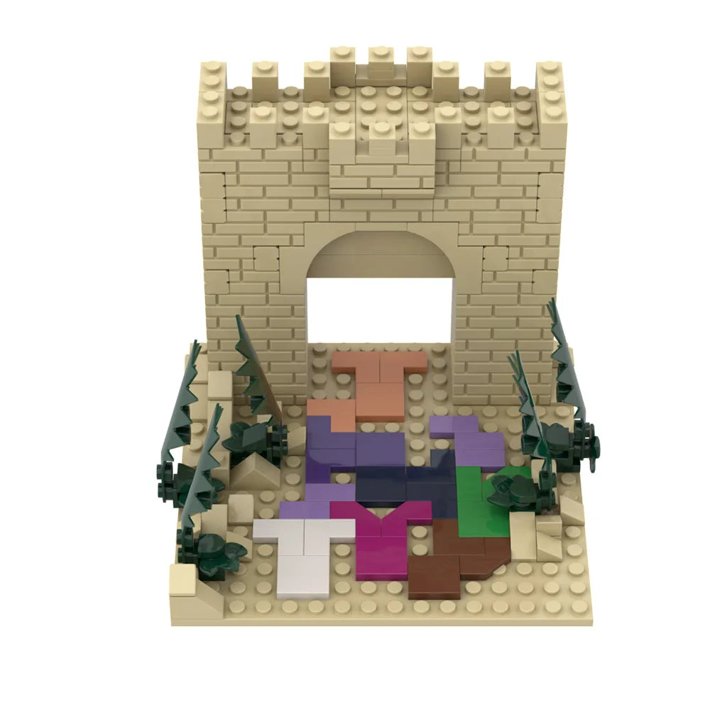 Gobricks MOC Christendom God Herder Jezus Bricks Kruisiging van Jezus Rode de ezel in Jeruzalem Bouwstenen Speelgoed Cadeau