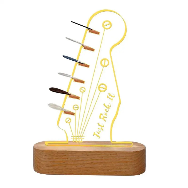 Guitar Pick Case Holder Wood Acrylic Guitar Pick Storage Light Up Pick Holder Guitar Pick Display Rack Guitar Accessories For