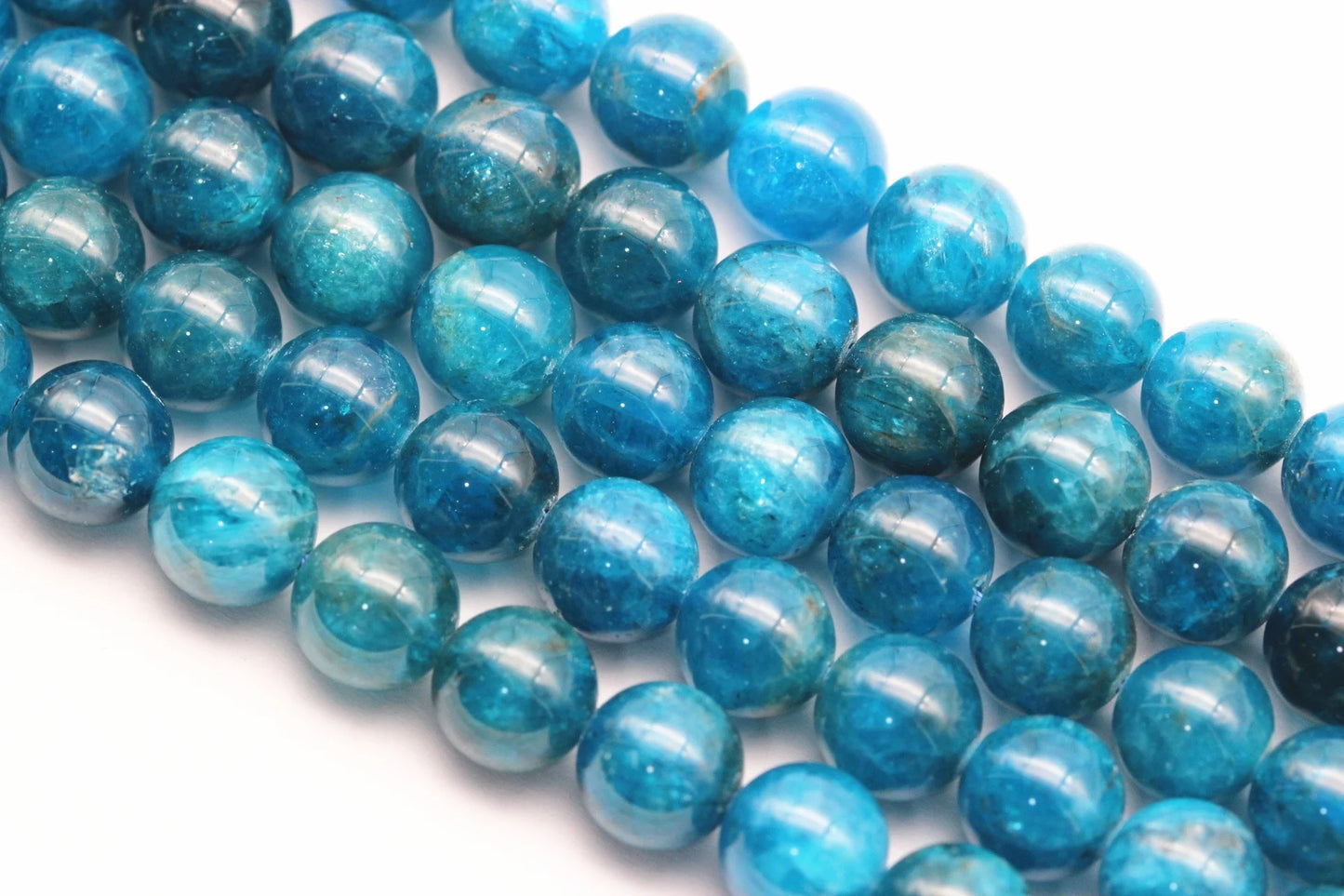 6mm ~10mm Blue Apatite Class a Smooth Round Beads for Jewelry Making