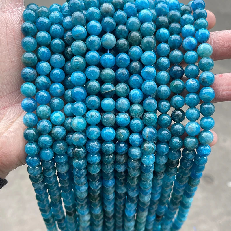 JD Wholesale High Quality Round Loose Gemstone Beads 6mm 8mm 10mm 3A Natural Apatite Beads For Jewelry Making DIY Bracelet