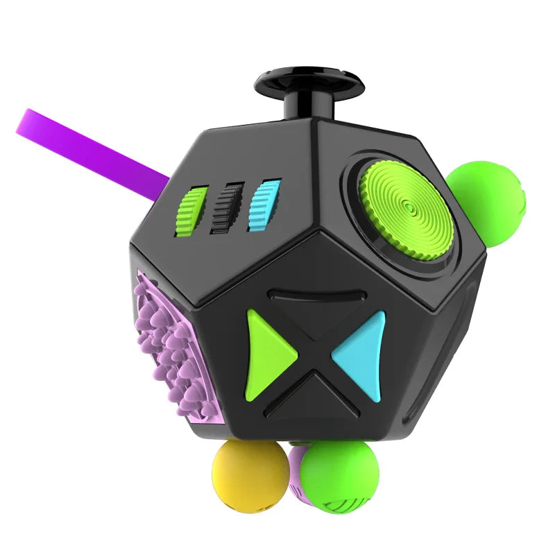 New Fidget Dodecagon 12-Side Fidget Cube Relieves Stress Anxiety Anti Depression Cube Toys