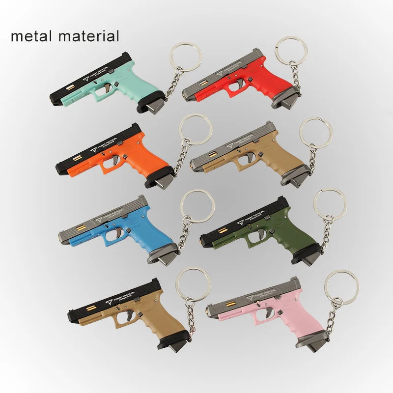 7.5CM TTIG34 Factory Price Alloy Empire Metal Mini Gun Model Keychain Shell Ejecting Black Toy Gun