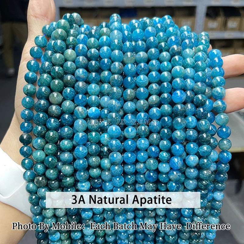 JD Wholesale High Quality Round Loose Gemstone Beads 6mm 8mm 10mm 3A Natural Apatite Beads For Jewelry Making DIY Bracelet