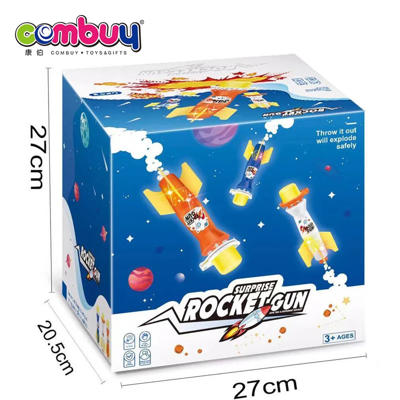 Sport Game Children air Pump Flash LED Light Throw Toy Rocket