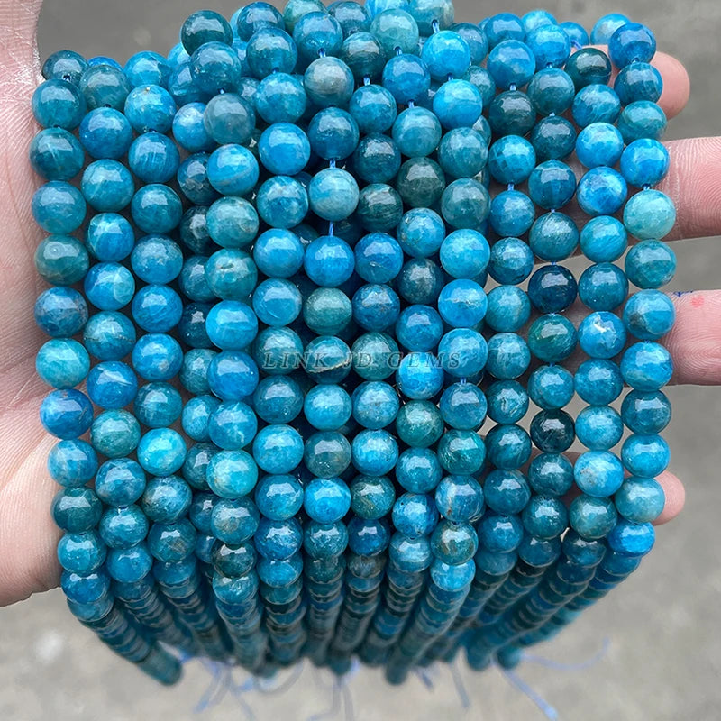 JD Wholesale High Quality Round Loose Gemstone Beads 6mm 8mm 10mm 3A Natural Apatite Beads For Jewelry Making DIY Bracelet