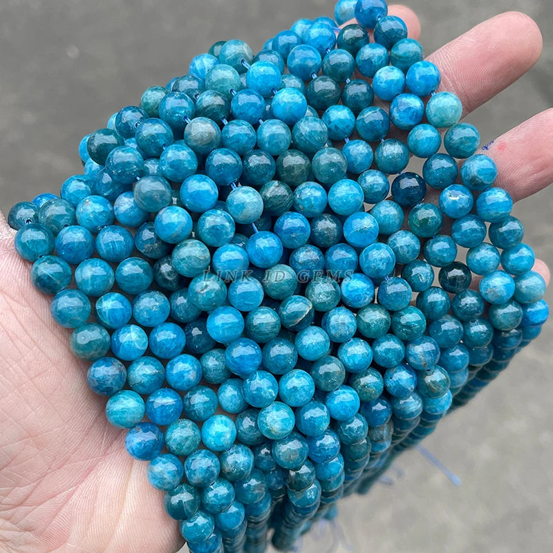 JD Wholesale High Quality Round Loose Gemstone Beads 6mm 8mm 10mm 3A Natural Apatite Beads For Jewelry Making DIY Bracelet