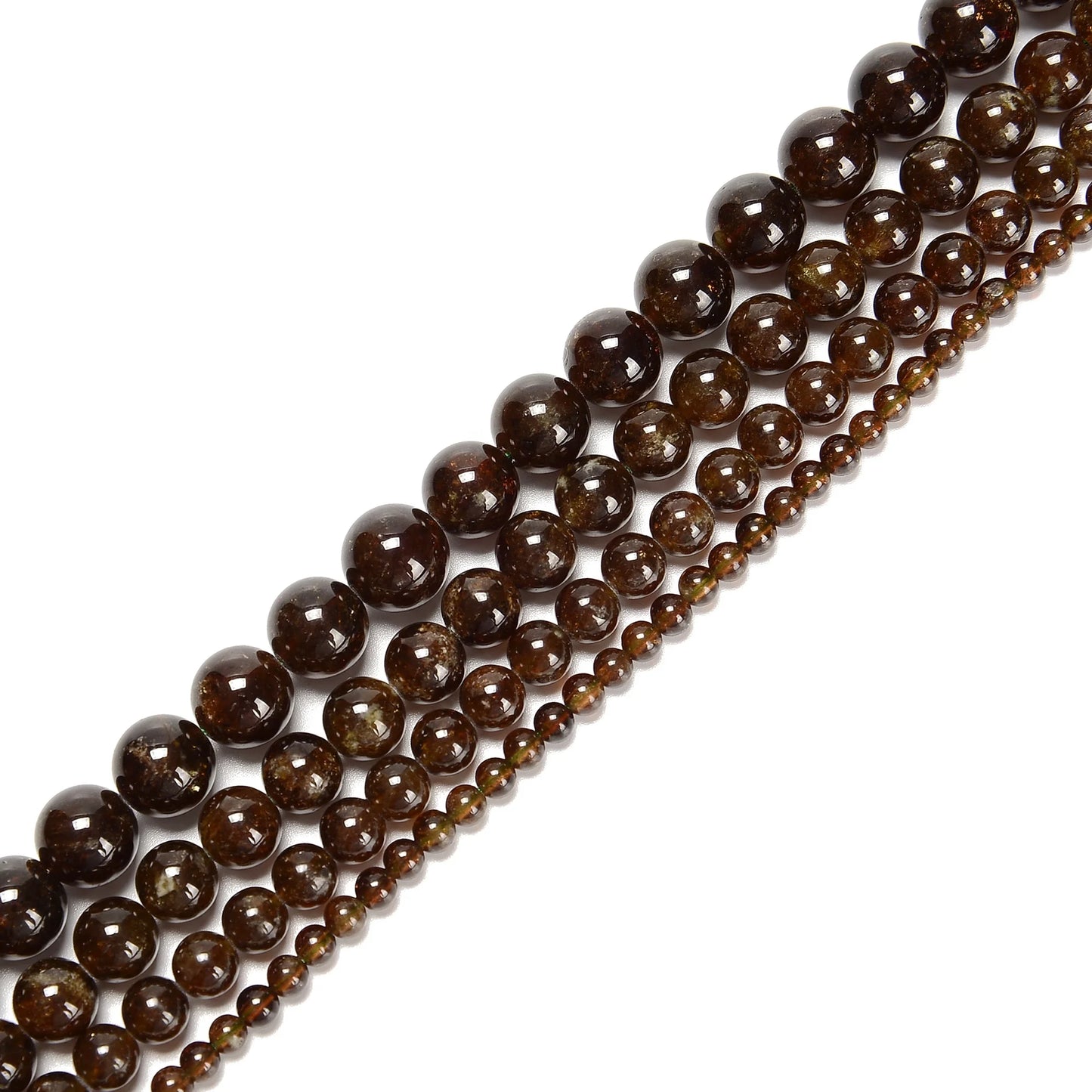 Loose Genuine Natural Brown Green Garnet Peace Jasper Gemstone Bead Strand Round Stone Beads for Jewelry Making 4mm 6mm 8mm 10mm