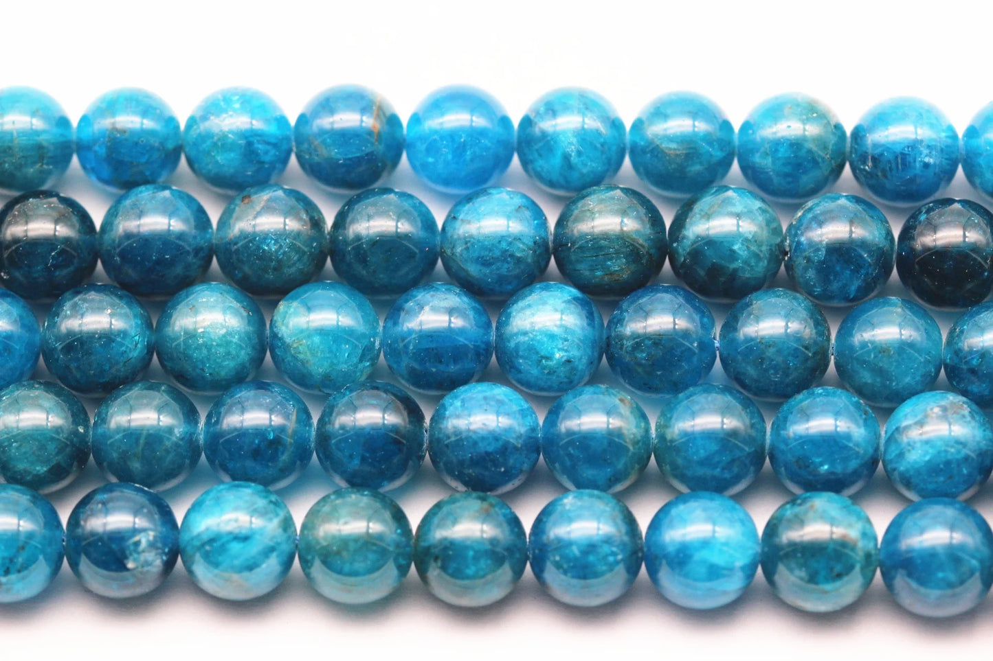 6mm ~10mm Blue Apatite Class a Smooth Round Beads for Jewelry Making