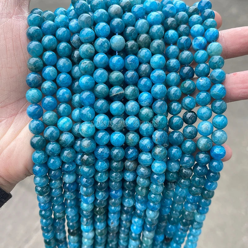 JD Wholesale High Quality Round Loose Gemstone Beads 6mm 8mm 10mm 3A Natural Apatite Beads For Jewelry Making DIY Bracelet