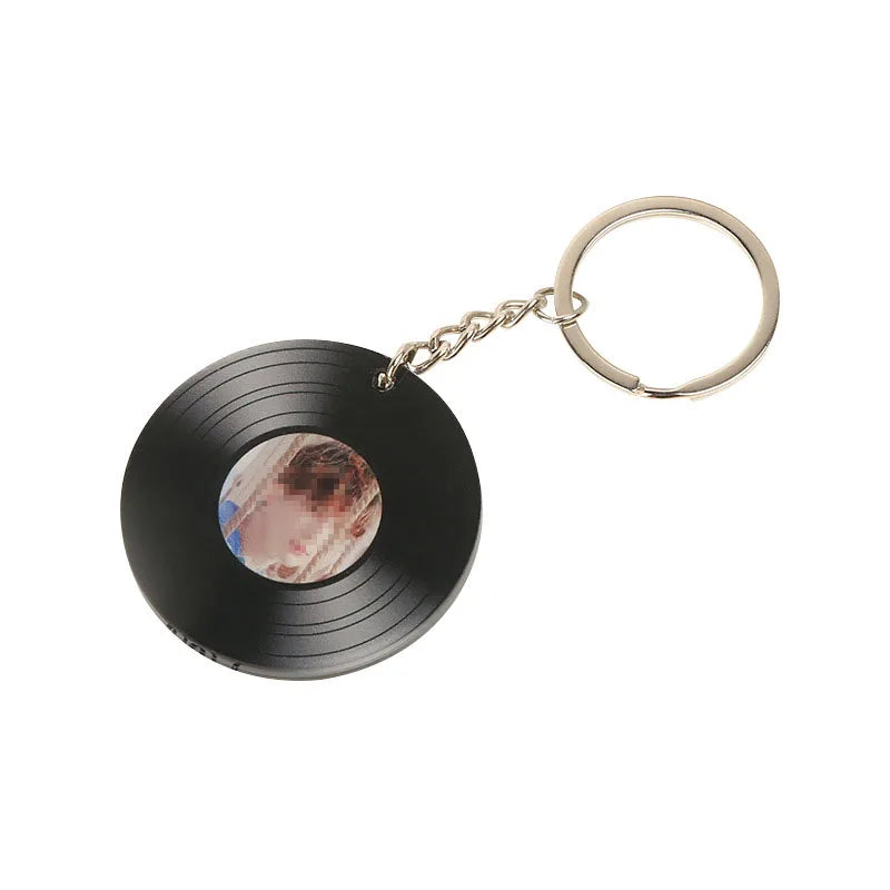 JING CHUAN OEM Custom Music Code Kpop Nfc Cd Case Box Charms Spinning Plastic Acrylic Keychain