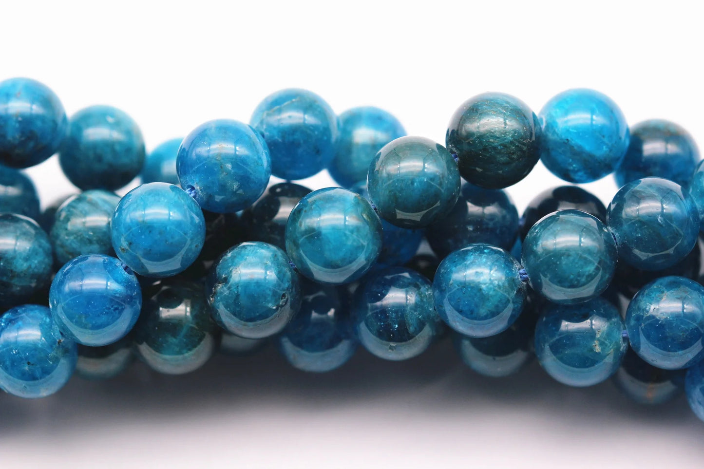 6mm ~10mm Blue Apatite Class a Smooth Round Beads for Jewelry Making