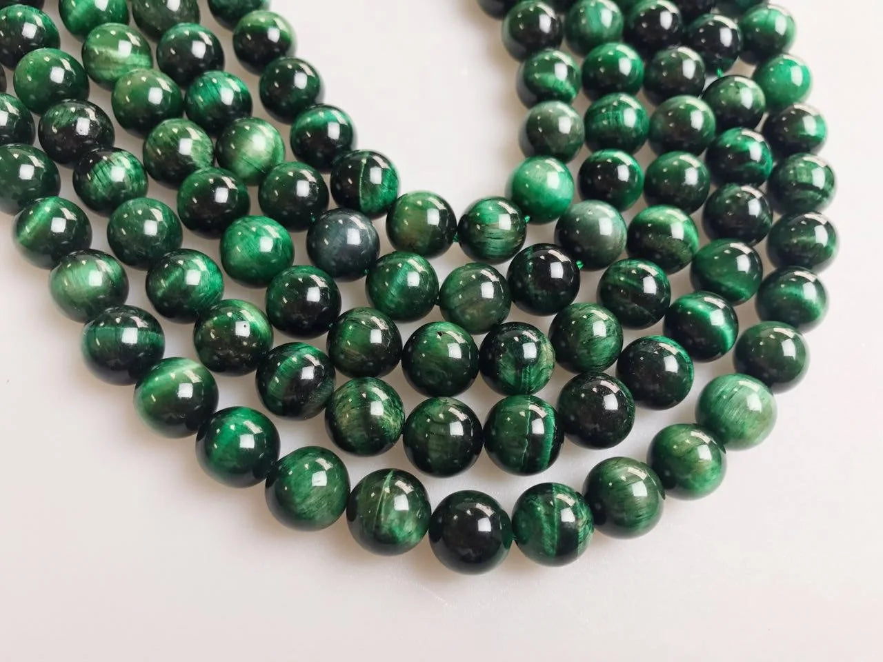 Wholesale Hot Sale Green Tiger Eye Beads Size 4-14 mm Smooth Round Gemstone Loose Beads for Jewelry Necklace Bracelet Making