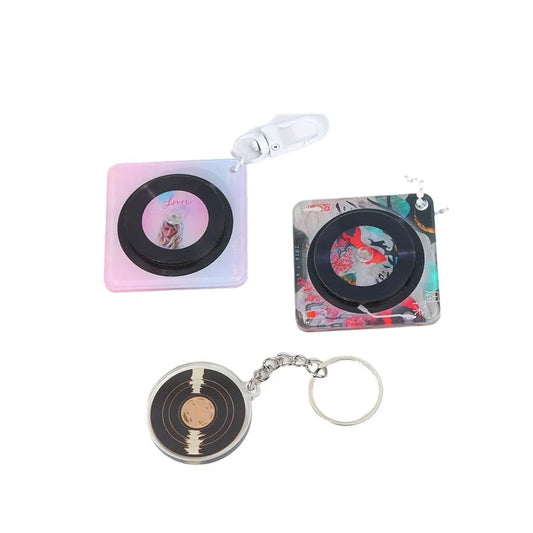 JING CHUAN OEM Custom Music Code Kpop Nfc Cd Case Box Charms Spinning Plastic Acrylic Keychain