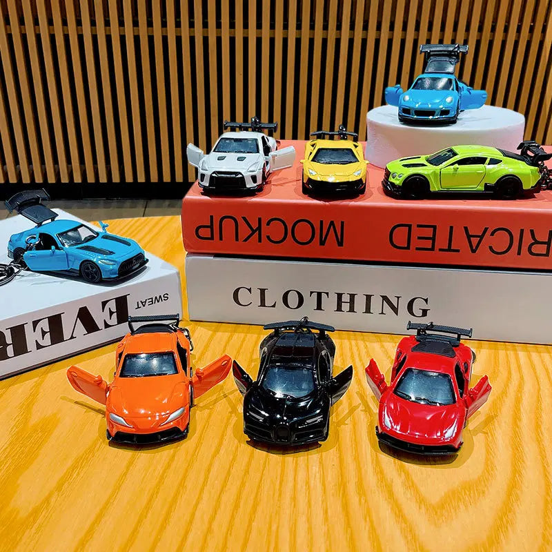 New in 2025 Popular Design  Car Bus Supercar Shaped Brand Key 3d Cartoon Keychains