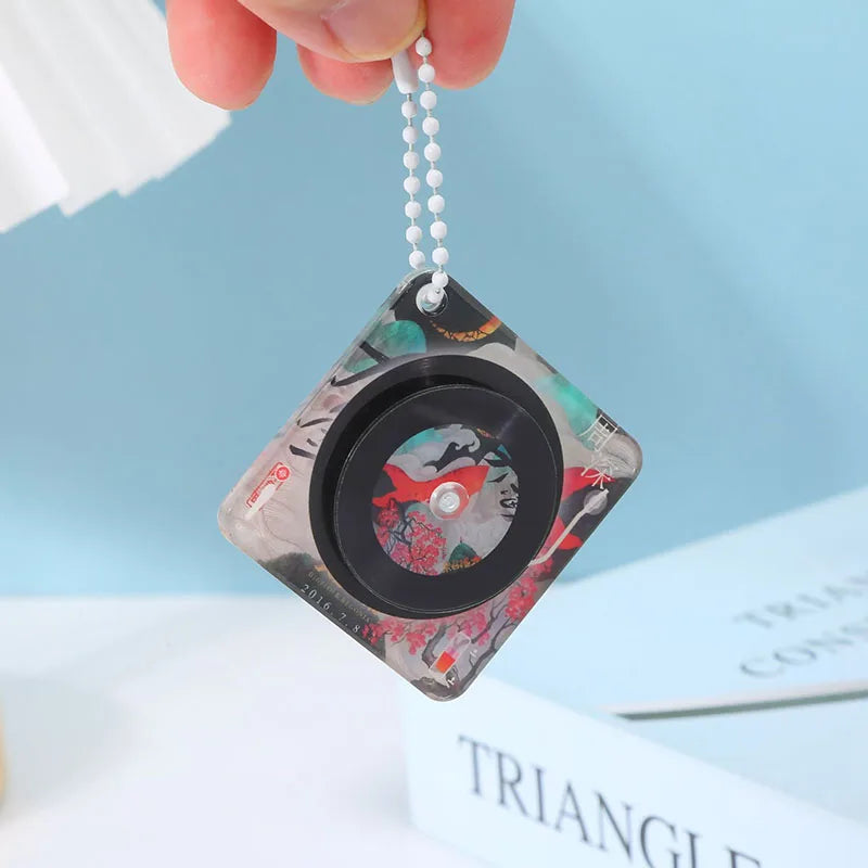 JING CHUAN OEM Custom Music Code Kpop Nfc Cd Case Box Charms Spinning Plastic Acrylic Keychain