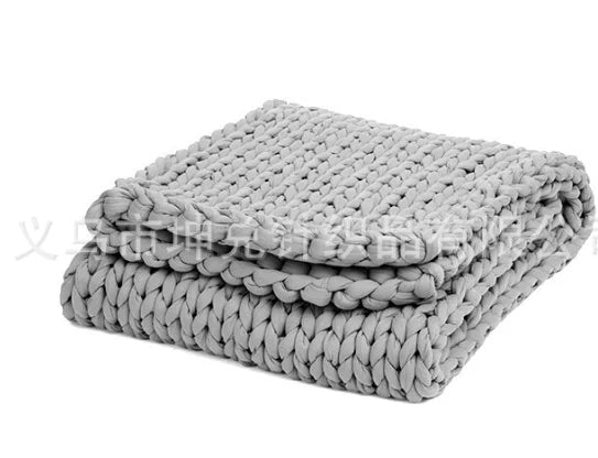 Handmade Cotton Chunky Knitted Weighted Throw Blankets Winter Heavy 7kg  Adult Blanket