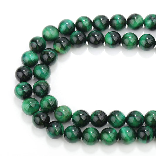 Wholesale Hot Sale Green Tiger Eye Beads Size 4-14 mm Smooth Round Gemstone Loose Beads for Jewelry Necklace Bracelet Making