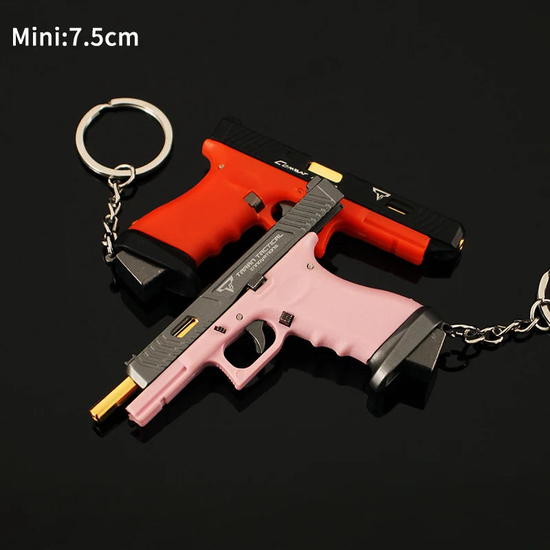 7.5CM TTIG34 Factory Price Alloy Empire Metal Mini Gun Model Keychain Shell Ejecting Black Toy Gun