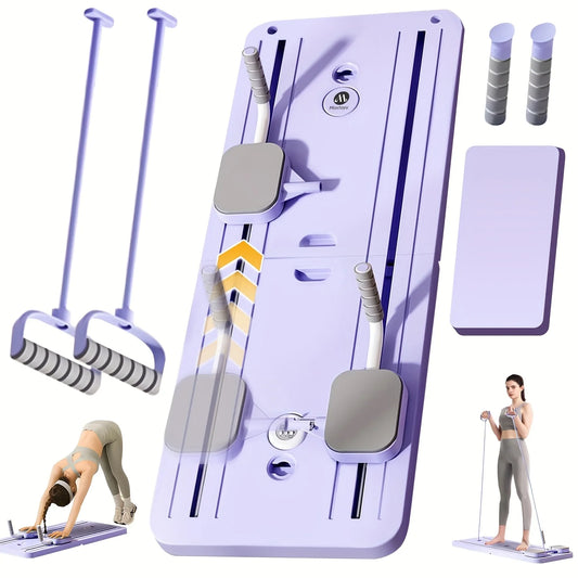 6 In 1 Multi-Purpose Foldable Pilates Reformer Board Set With Timer Pilates Equipment Ab Exercise Abs Roller For Home