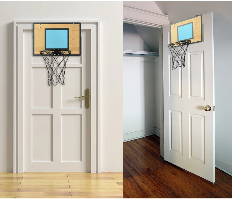 Wooden Backboard Indoor Laundry Hamper Bedroom Toy Custom Kid Basketball Hoop