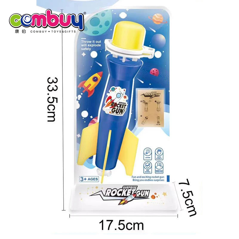 Sport Game Children air Pump Flash LED Light Throw Toy Rocket