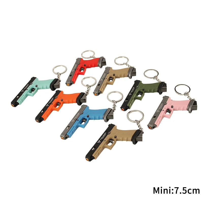 7.5CM TTIG34 Factory Price Alloy Empire Metal Mini Gun Model Keychain Shell Ejecting Black Toy Gun