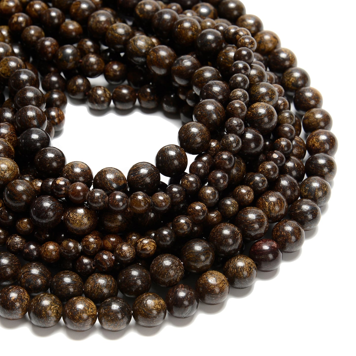 YMJ Wholesale  6mm 8mmm 10mm Natural Bronzite Gemstone Beads Smooth Round Imppression Jasper Beads for Jewelry Making