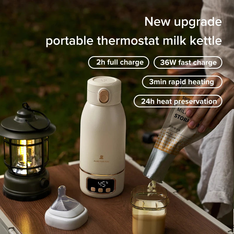 Amaz0n Hot Selling Portable Wireless Baby Milk Warmer Heating Milk Baby Formula Bottle Warmer