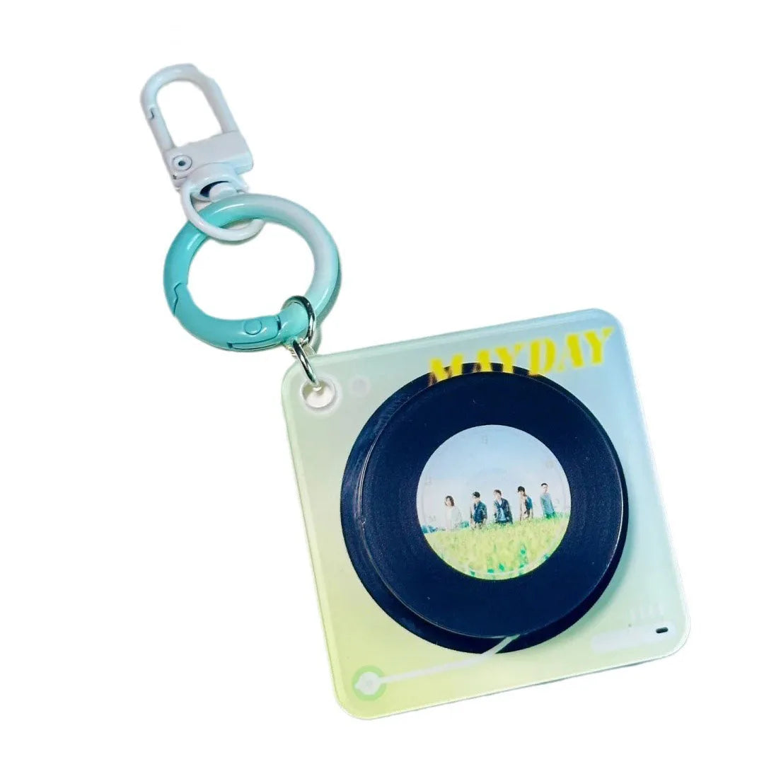 JING CHUAN OEM Custom Music Code Kpop Nfc Cd Case Box Charms Spinning Plastic Acrylic Keychain