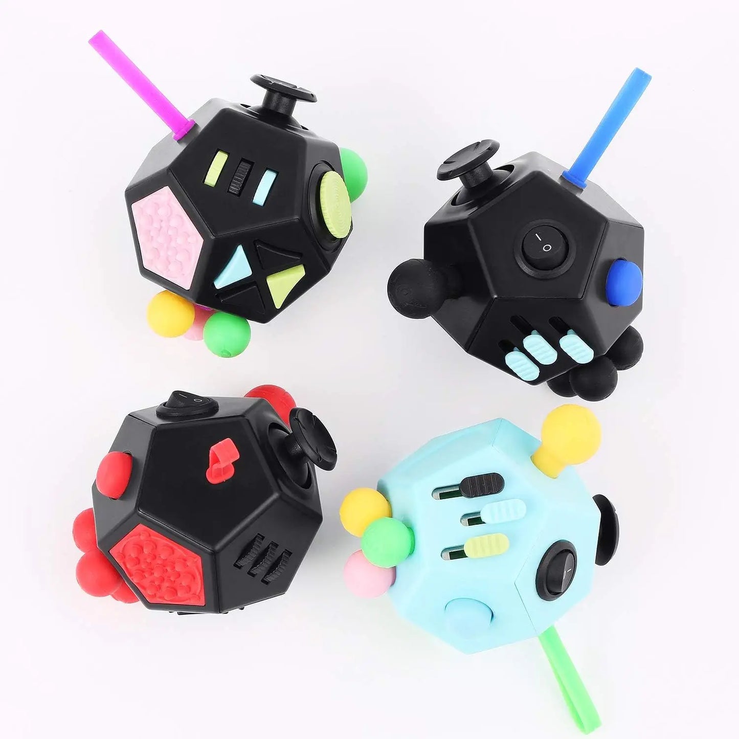 New Fidget Dodecagon 12-Side Fidget Cube Relieves Stress Anxiety Anti Depression Cube Toys