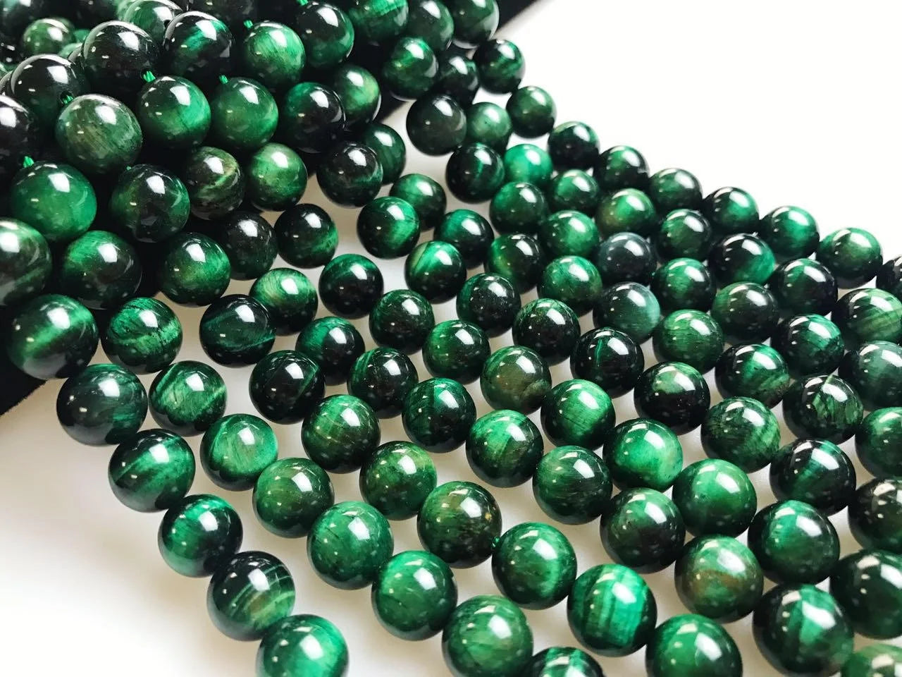 Wholesale Hot Sale Green Tiger Eye Beads Size 4-14 mm Smooth Round Gemstone Loose Beads for Jewelry Necklace Bracelet Making