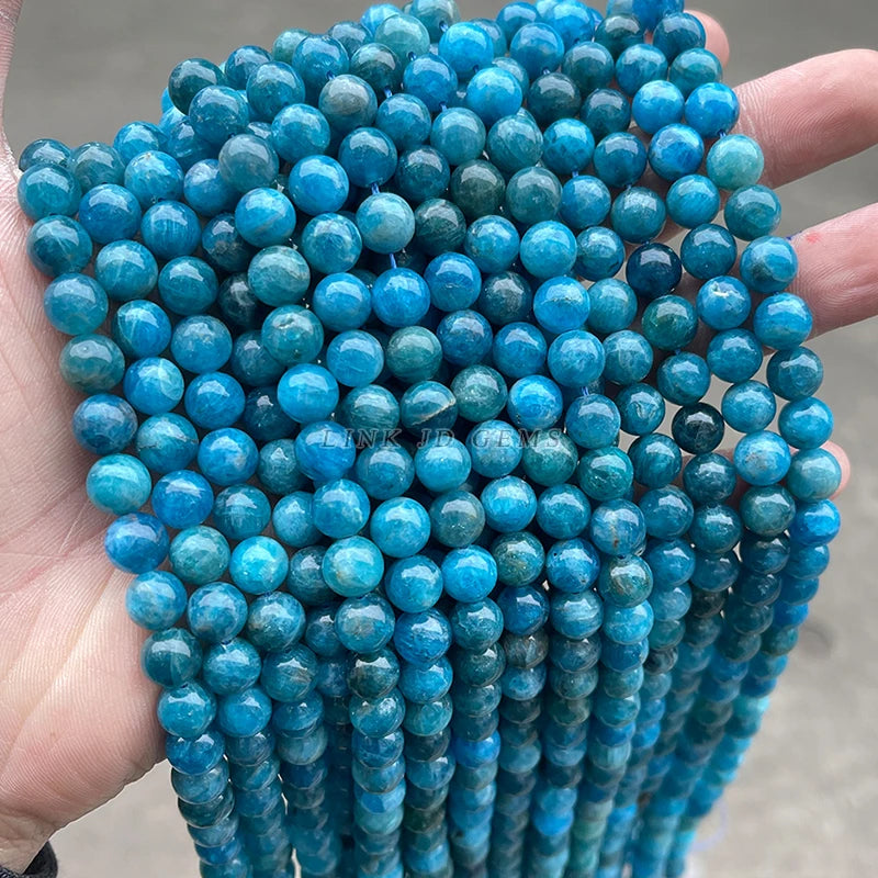 JD Wholesale High Quality Round Loose Gemstone Beads 6mm 8mm 10mm 3A Natural Apatite Beads For Jewelry Making DIY Bracelet