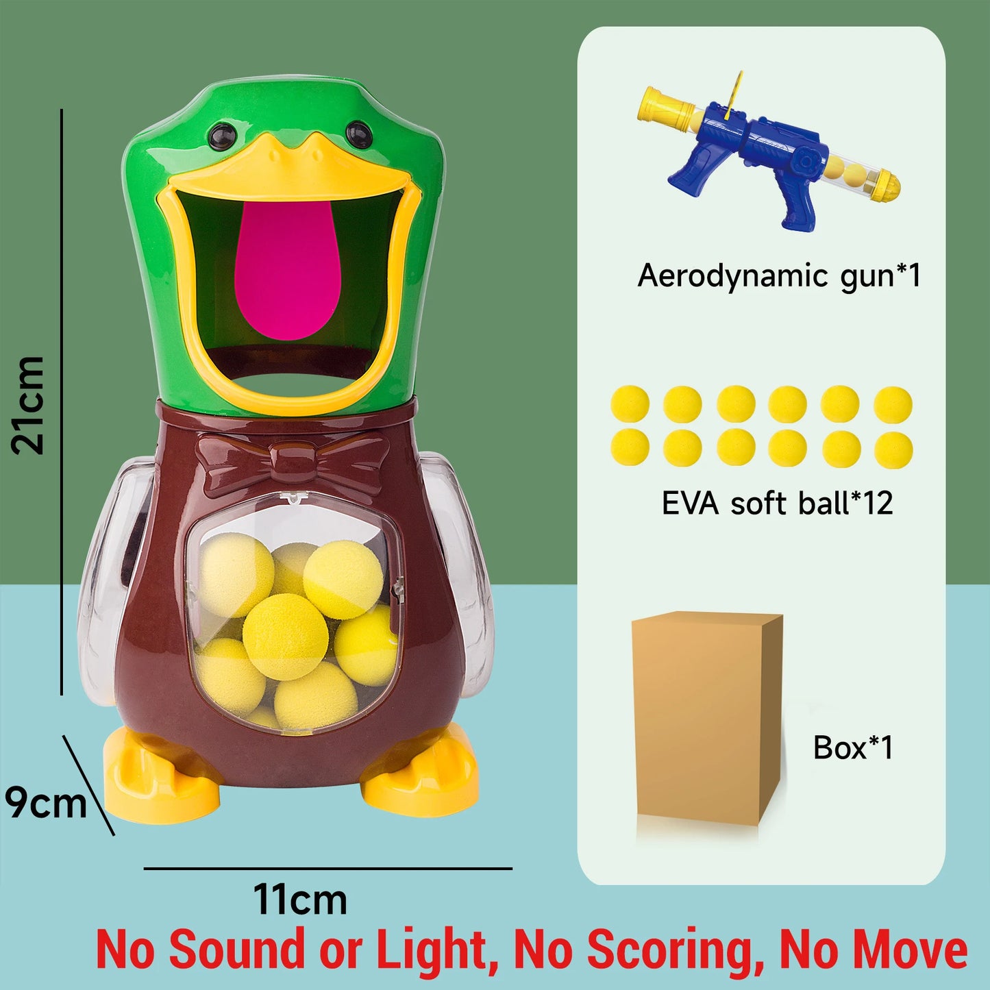 Hungry Shooting Duck Toys Luftbetriebene Pistole Soft Bullet Ball mit Licht Elektronische Scoring Battle Games Lustiges Pistolenspielzeug für Kinder