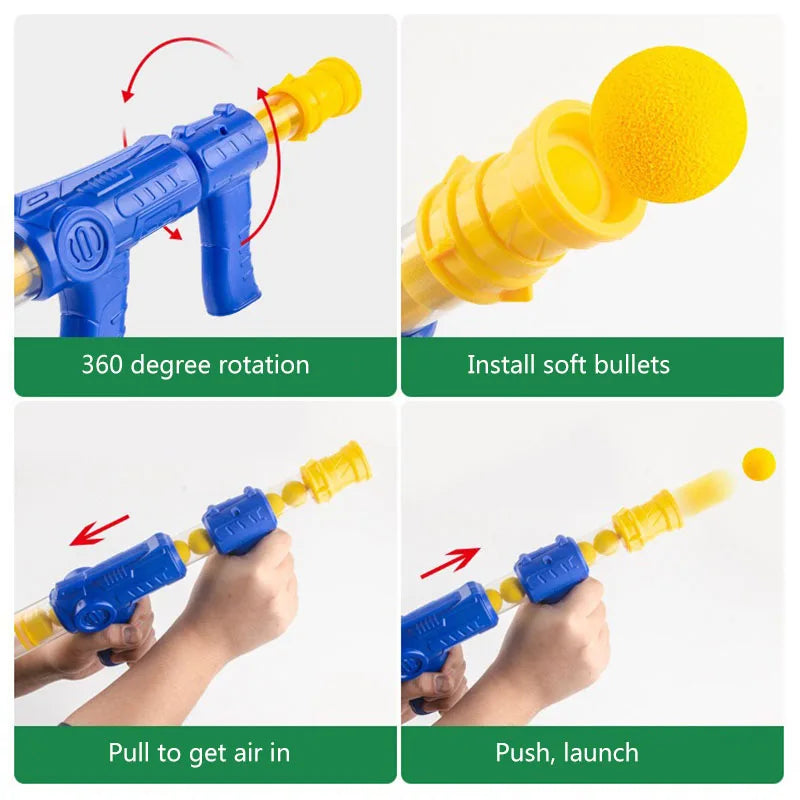 Hungry Shooting Duck Toys Luftbetriebene Pistole Soft Bullet Ball mit Licht Elektronische Scoring Battle Games Lustiges Pistolenspielzeug für Kinder