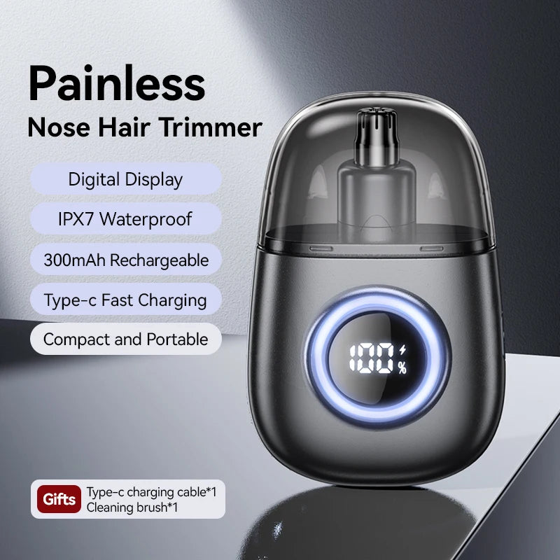 JOYROOM IPX7 Waterproof Ear and Nose Hair Trimmer Rechargeable Painless Eyebrow Nose Hair Clipper for Men Women Dual Edge Blades