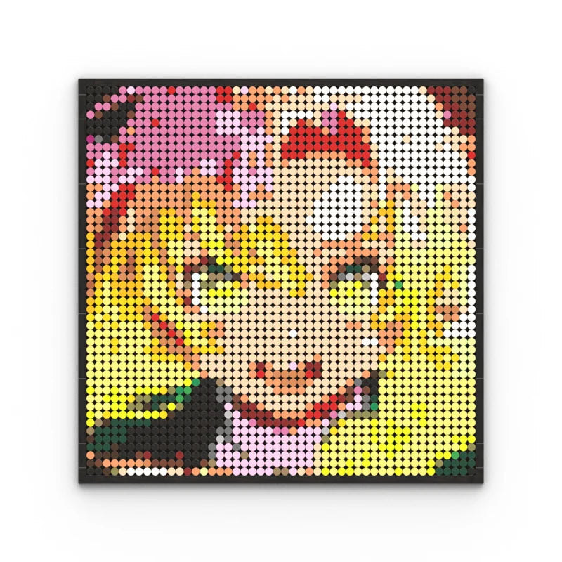 Japan Anime Demon Slayer Akaza Rui Iguro Obanai Tanjirou Kamado Nezuko Agatsuma Zenitsu Blocks Brick Pixel Art Decoration Paint