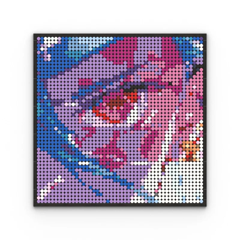 Japan Anime Demon Slayer Akaza Rui Iguro Obanai Tanjirou Kamado Nezuko Agatsuma Zenitsu Blocks Brick Pixel Art Decoration Paint