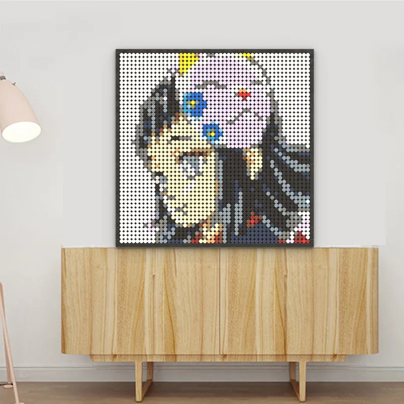 Japan Anime Demon Slayer Akaza Rui Iguro Obanai Tanjirou Kamado Nezuko Agatsuma Zenitsu Blocks Brick Pixel Art Decoration Paint