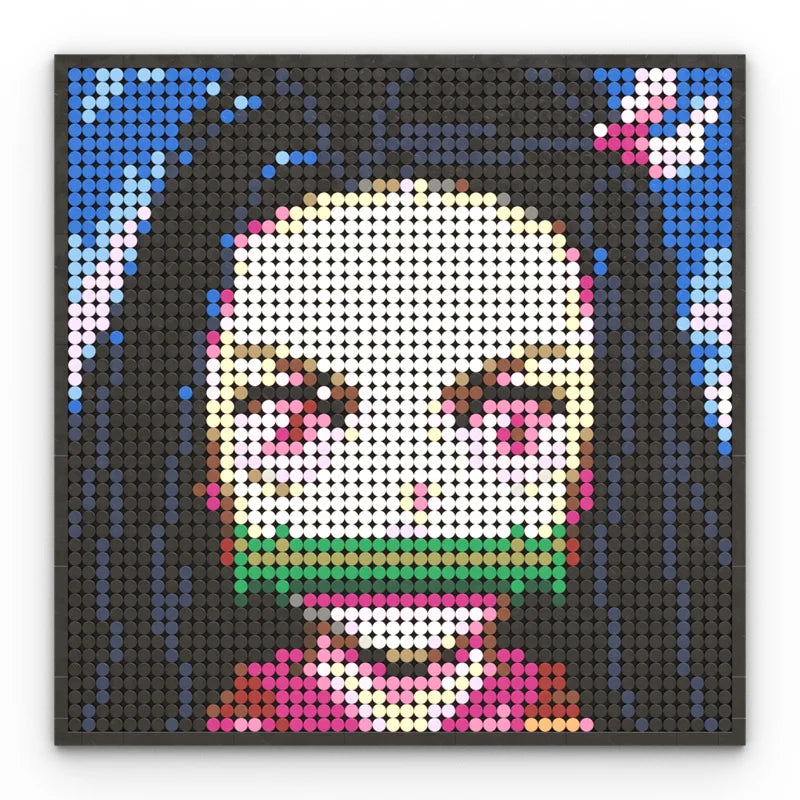 Japan Anime Demon Slayer Akaza Rui Iguro Obanai Tanjirou Kamado Nezuko Agatsuma Zenitsu Blocks Brick Pixel Art Decoration Paint