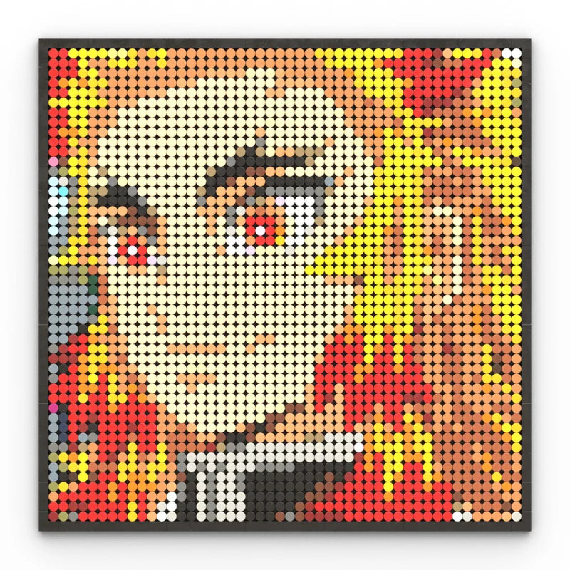 Japan Anime Demon Slayer Akaza Rui Iguro Obanai Tanjirou Kamado Nezuko Agatsuma Zenitsu Blocks Brick Pixel Art Decoration Paint