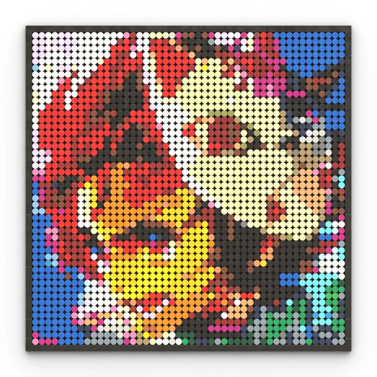 Japan Anime Demon Slayer Akaza Rui Iguro Obanai Tanjirou Kamado Nezuko Agatsuma Zenitsu Blocks Brick Pixel Art Decoration Paint