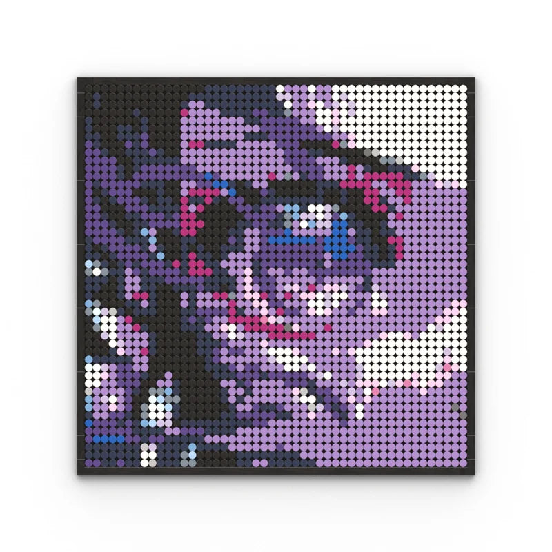 Japan Anime Demon Slayer Akaza Rui Iguro Obanai Tanjirou Kamado Nezuko Agatsuma Zenitsu Blocks Brick Pixel Art Decoration Paint