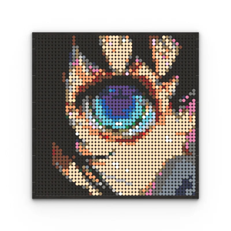 Japan Anime Demon Slayer Akaza Rui Iguro Obanai Tanjirou Kamado Nezuko Agatsuma Zenitsu Blocks Brick Pixel Art Decoration Paint