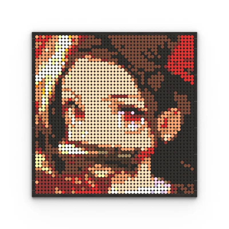 Japan Anime Demon Slayer Akaza Rui Iguro Obanai Tanjirou Kamado Nezuko Agatsuma Zenitsu Blocks Brick Pixel Art Decoration Paint