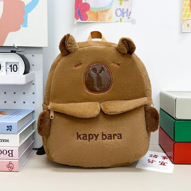 Kawaii Capybara Plush Backpack for Women Versatile Cartoon Funny Capibala Crossbody Bag aLrge Capacity Tote Bag