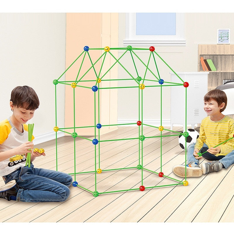 Kids Construction Forts Toys Building Castles Tunnels Tents Kit 3D Play House Building Toys For Children Gifts Building Block