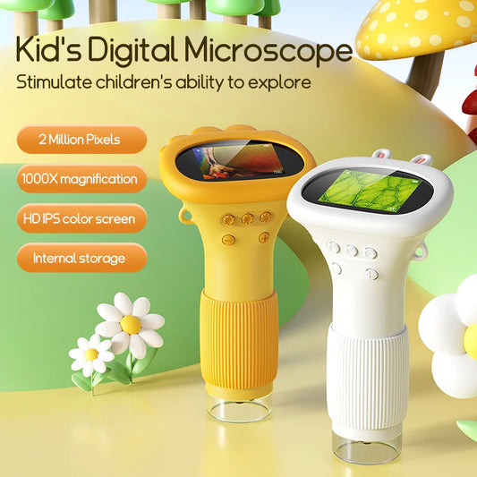 Kids Microscope 1000x Magnifier Microscope 200 Megapixels With LED Photo Video Function Educational Toys Science For Children